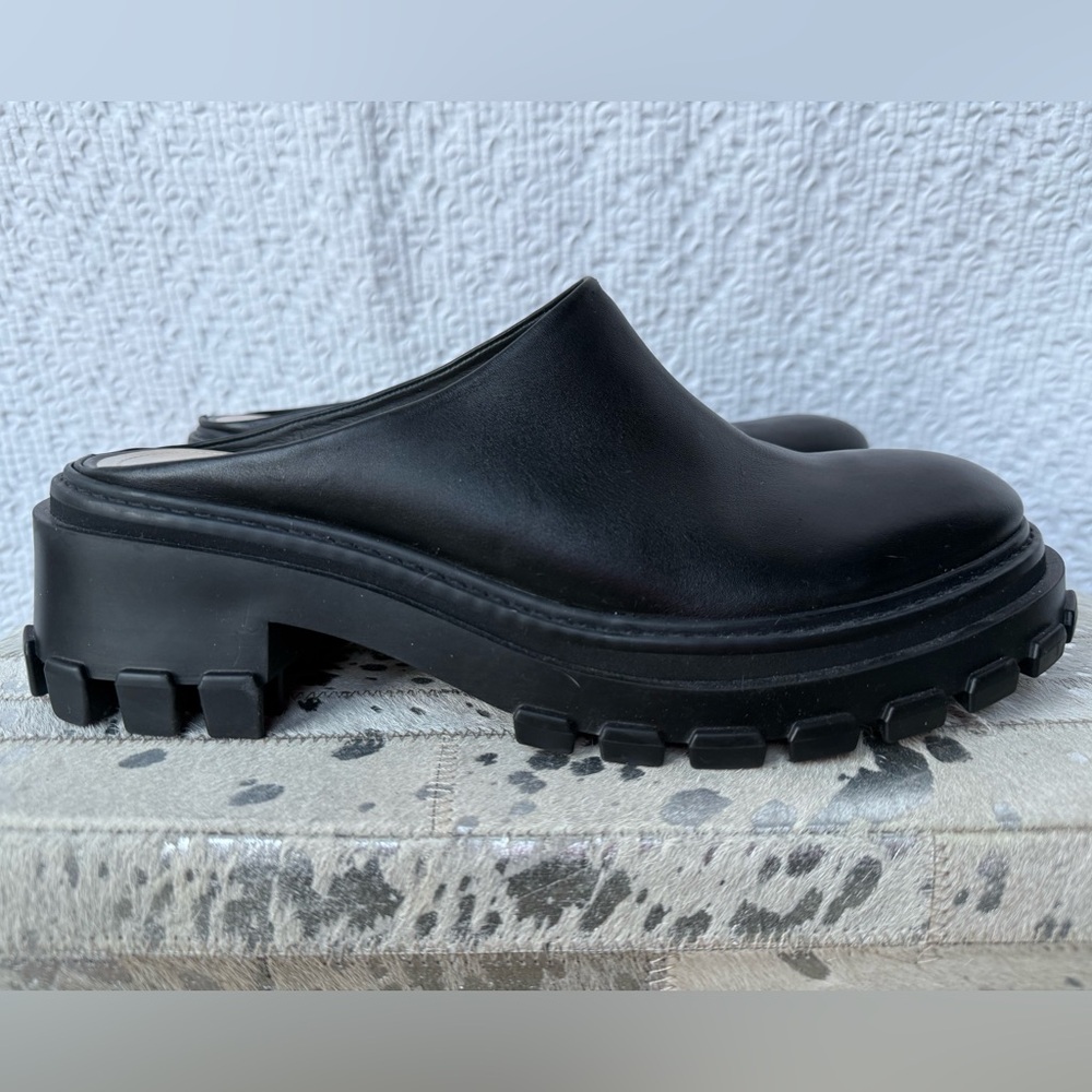 Port & Paire lug sole chunky mule in black size 40 9-9.5 nwob